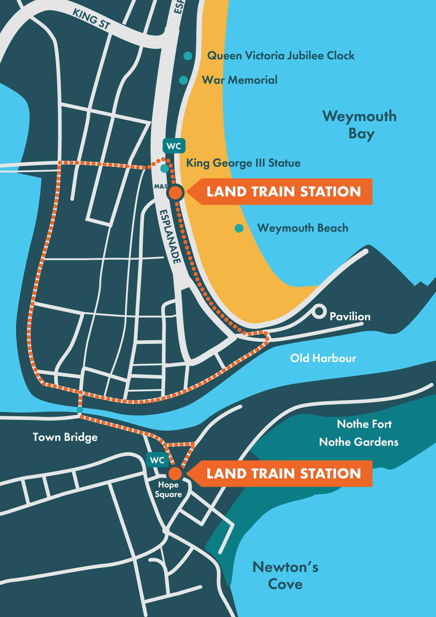 Weymouth Land Train Route Map 2026